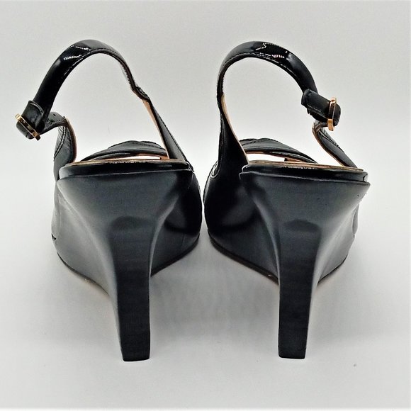 Cole Haan Womens Leather Open Toe Slingback Heels - Picture 2 of 6